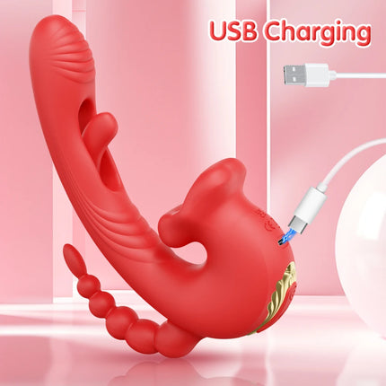 Women Telescopic Vagina Masturbation Sex Toys Rabbit Vibrator for Women Clit Clitoris Stimulator G-Spot Vibrating Adult Sex Toy
