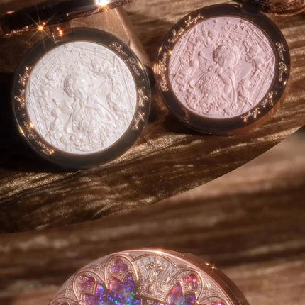 Flower Knows Little Angel Series Cosmetics 4 Color Relief Highlights Matte Shimmer Sense Delicate Contour Palette Makeup