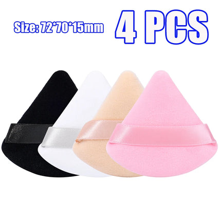 1-60pcs Triangle Velvet Powder Puff Soft Washable Sponge Black Pink Cosmetic Puffs Loose Powder Facial Beauty Makeup Accessories