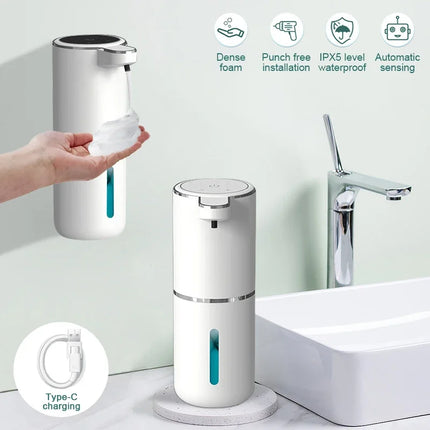 380ml Automatic Soap Dispenser Foam USB Charging Touchless Smart Display Infrared Sensor Hand Washer