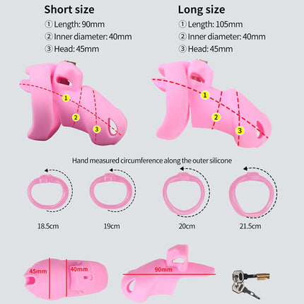 Pink Eagle Eye Silicone Chastity Cage, 2 Sizes, Comfort Breathable Chastity Device for Men