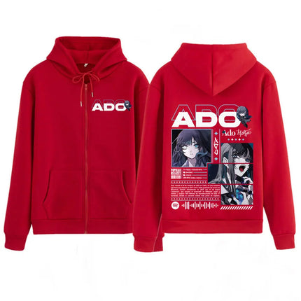 Ado World Tour Hot Sale 2025 Hibana Zipper Hoodie Men Women Fashion Harajuku Zip Up Sweatshirts Pullover Gothic Punk Jacket Coat