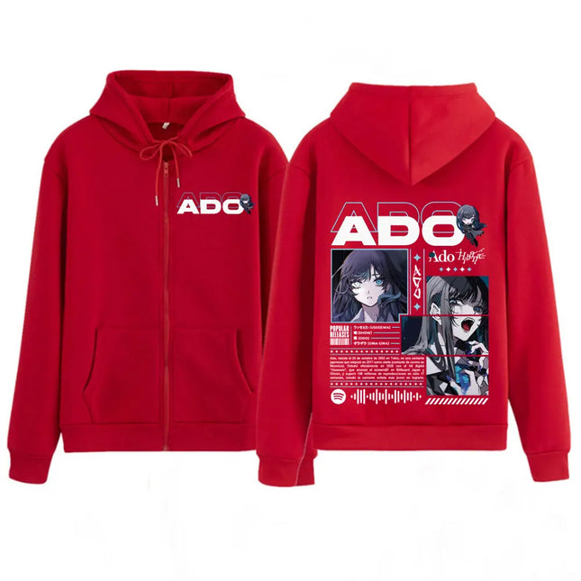 Ado World Tour Hot Sale 2025 Hibana Zipper Hoodie Men Women Fashion Harajuku Zip Up Sweatshirts Pullover Gothic Punk Jacket Coat