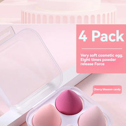 4PCS Ombre Makeup Sponge Set - Latex-Free for Foundation/Concealer, Gradient Color Mixing Egg Sponges Travel Size