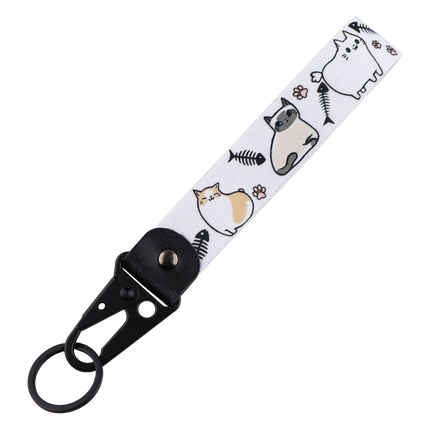 Lucky Cat Eagle Beak Keychain Motorcycles Girl Animation Short Lanyards Used in Phone Rope Badge Holder Accessories