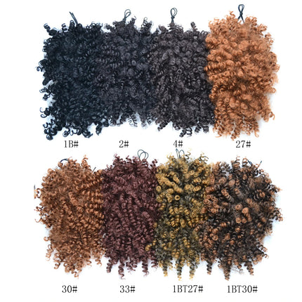 African American Synthetic Afro Puff Drawstring Ponytail Extension with Bangs Heat Resistant Soft Natural Look for Women Daily