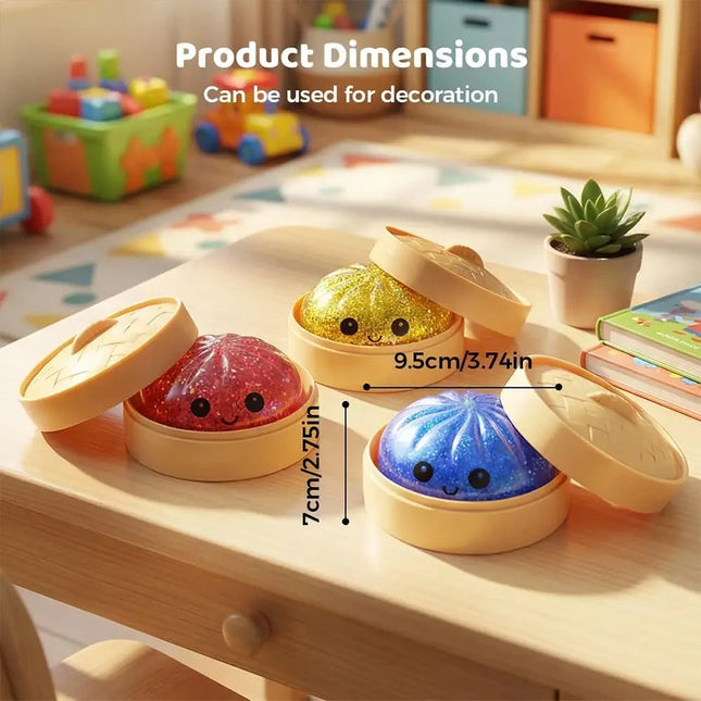 High-Quality Simulation Flash Dumpling Pressure Ball Slow Rebound Soft Pinch Decompression Baozi Modeling Stress Relief Toy Gift