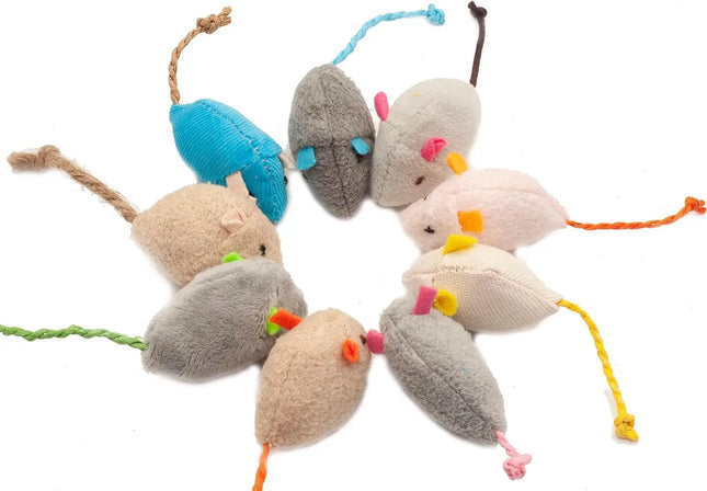 3/200pcs Rattle Cat Mouse Toys, Also Prefilled Catnip Faux Fur Cat Mice Toys, Interactive Cat Game Catnip Toys for Indoor Cats