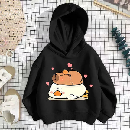 Autumn Winter Capibara Cute Printed Children's Hoodies Casual Fashion Kid Sweatshirt Girl Boy Clothing Warm Long Sleeve Pullover