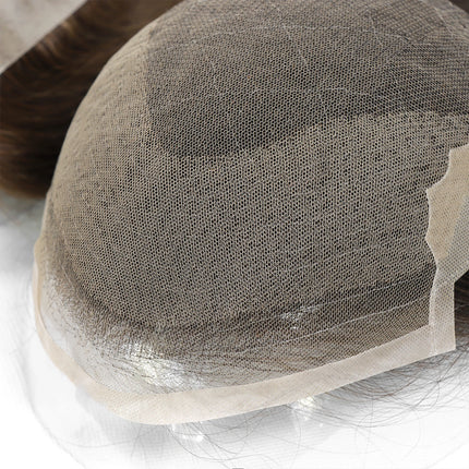 Natural Black Long Men's Hairpiece Human Hair Toupee For Men Breathable Lace PU Men's Capillary Replacement Hair System For Man