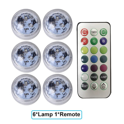 LED Car Interior Ambient Night Light Decoration Wireless Adhesive Bicycle Tail Light Auto Roof Vase Pool  Atmosphere Lamp
