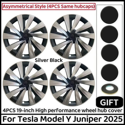 4PCS 19 Inch Full Rim Hub Caps Wheel Covers for Tesla Model Y Juniper Automobile Performance Replacement Accessory