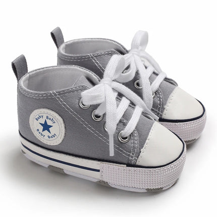 Baby Canvas Classic Sports Sneakers Newborn Baby Boys Girls Print Star First Walkers Shoes Infant Toddler Anti-slip Baby Shoes