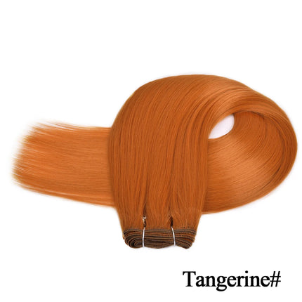 Synthetic Long Straight Hair Bundles Extensions Smooth Ombre Brown Hair Weaving Synthetic Straight Hair Bundles Full to End