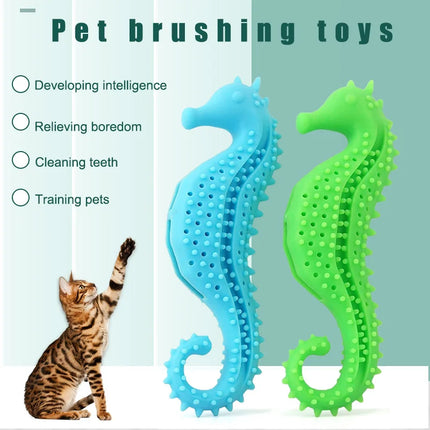 1pcs silicone cat mint chew Toy pet chew toothbrush toy cat missing food ball custom cleaning brushing stick chew small bell toy