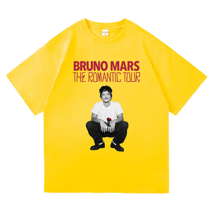 The Romantic Album T Shirt Bruno Mars The Romantic Tour 2026 Men/women Clothing Vintage Harajuku High Quality Cotton Tshirts