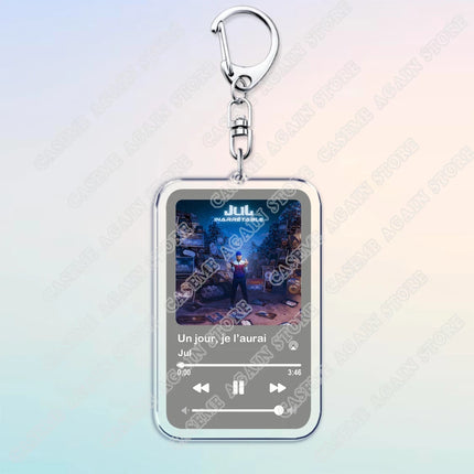 Popular French Rapper JUL Music Songs Keychains for Women Accessories Bag Oh Qu'elle Est Belle Code Keyings Jewelry Fans Gifts