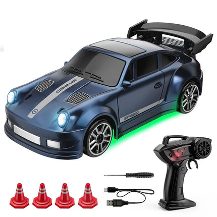 1/64 Scale Drift RC Car 2.4G Desktop Mini Racing Model with ESP 4WD Remote Control Vehicle Toy For Adults Kids Ideal Gift