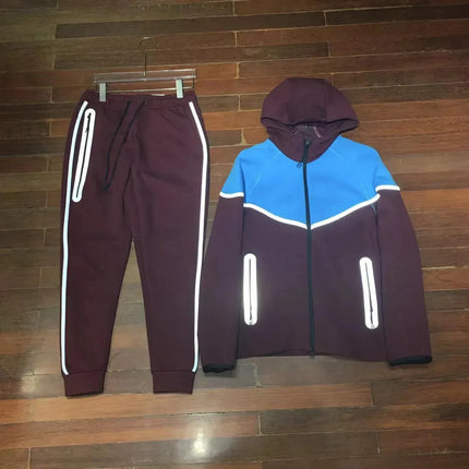 Men Knit Zip Hoodie Pants Set Sports - Windproof Cotton Casual / Ensemble Homme Hoodie Zip Pantalon - Coupe-Vent Coton