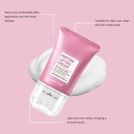 Peptide V-Shaped Roller Neck Firming Cream Skin Elasticity Care Lotion Collagen Complex Neck Care Advanced Formula For Tech Neck