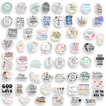 Inspirational Bible Verses Scripture Gospel Stickers Gift Decal for Laptop Phone Scrapbook Luggage Bottles Decorative Waterproof