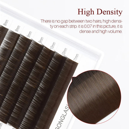 SONG LASHES  High Quality I Curl Eyebrow Extensions Brown/Black/Dark Brown/ Light Brown False Eyebrow 12 lines Per Tray