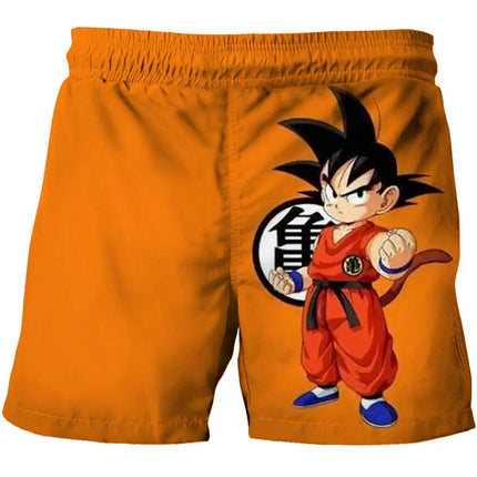 Japanese Cartoon Dragon Ball Z Children's Boys Shorts Beach Pants Summer Cartoon Cute Boys Beach Pants Shorts