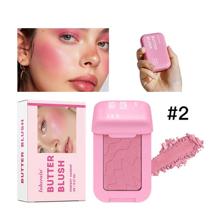 Matte Butter Powder Blush Bronzer Contour Natural Brighten Cheek Tint Rubores Single Color Blusher Rouge Palette Korean Makeup