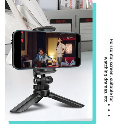 Adjustable Phone Tripod Stand Portable Foldable Desktop Holder 360 Rotatable Selfie Stick Live Streaming Stabilizer Compact