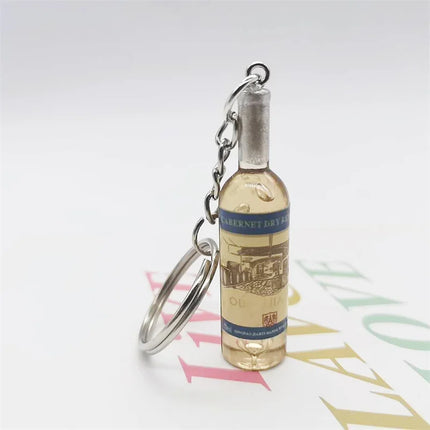 Simulation Resin Beer Wine Bottle Keychain for Women Men Fashion Car Bag Keyring Pendant Accessions Jewelry Gift Wholesale 2025