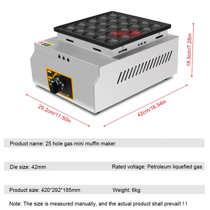HPH2O 25 Holes Commercial Gas Mini Pancake maker Mini hotcakes Machine Dessert Maker  Dutch Mini Pancakes Machine