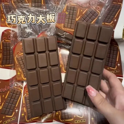 Giant Chocolate Bar Squishy Slow Rising Wet Soft Simulation Food Toy PU Foam Office Stress Relief Squeeze Fidget Toy