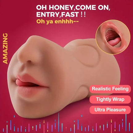 3D Flesh The Light Male Masturbation Artificial Vagina Ass mouth Silicone 3 In 1 Adult Sex Toy Sex Doll For Man Pocket Pussy Ass