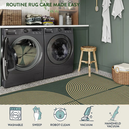 VIKAMA Simple And Retro Line Long Corridor Carpets, Washable Kitchen Carpets, Laundry Room Carpets, And Home Decorations