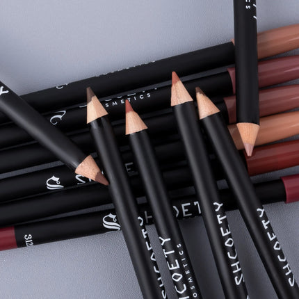 12pcs Professional Lip Liner Pens Set 12 Colors Matte Non-Stick Nude Lipstick Pencils Long-Lasting Moisturizing Lip Makeup Kit
