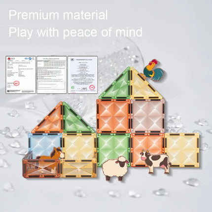 7.5cm Magnetic Building Blocks Construction Children Magnet Tiles Montessori Educational Toys for Kids Birthday Gifts
