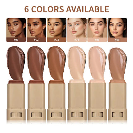 Bronze Foundation Stick Serum Boosted Skin Tint Silky Texture Moisturizing Coverage Concealer Base Even Skin Tone Makeup