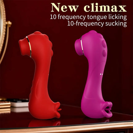 2 in 1 Sucking Vibrator Female Clit Nipple Stimulator G Spot Oral Licking Sexual Masturbator Erotic Adult Sex Toys for Women