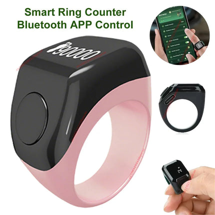 Qibla Smart Tasbih Tally Digital Counter for Muslims Tasbeeh Zikr Ring 5 Prayer Time Vibration Reminder Subhah Masbahah Misbaha