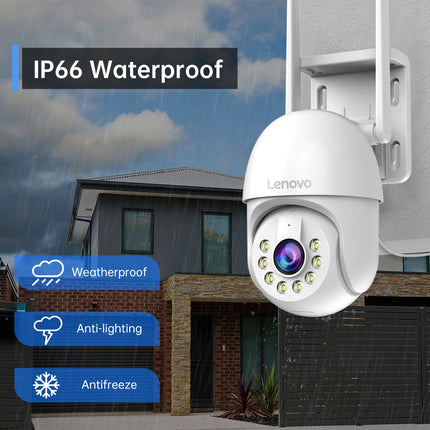Lenovo 2K HD Smart Wifi PTZ Camera Outdoor Auto Tracking Color Night Vision ONVIF CCTV IP Camera Security Video Surveillance Cam