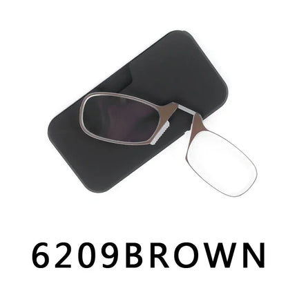 Nose Clip Reading Glasses Man High Quality Men Portable Foam Nose Glasses  for Seniors Transparent Eyeglasses with Case
