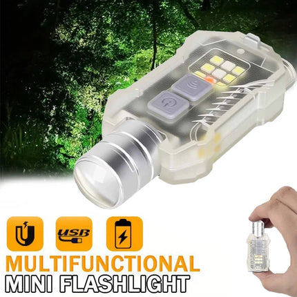 Mini LED Keychain Flashlight 3 Light Sources Rechargeable Flashlight Emergency COB Floodlight Outdoor Portable Pen Clip Lantern