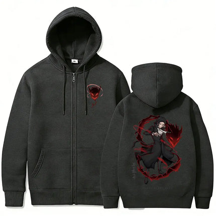 Anime Bungo Stray Dogs Ryunosuke Akutagawa Merch Zipper Hoodie Men Women Casual Vintage Zip Up Jacket Cosplay Zip Up Sweatshirt
