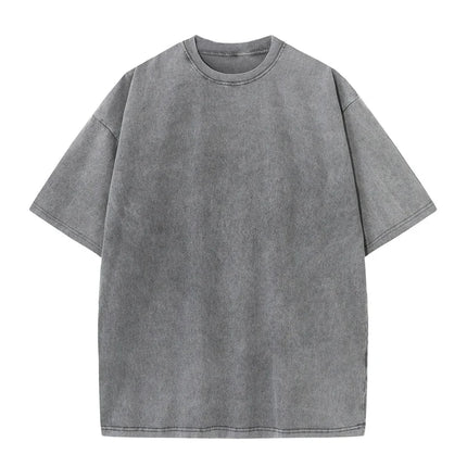 350gsm Men's Washed Vintage T-Shirts Street Hip Hop Retro Punk T Shirt men Harajuku Casual Cotton Short Sleeve Acid Wash Tops
