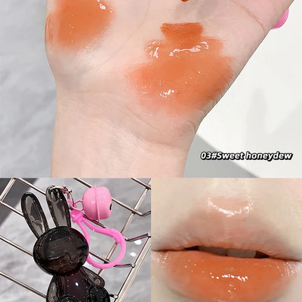 Gege Bear Pink Rabbit Velvet Matte Lip Cream Black Rabbit Water light lip glaze matte mirror pendant lipstick lip gloss