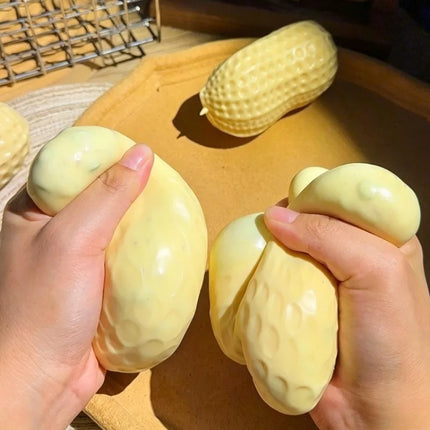 Peanut Squishy Crunchy Stress Ball Squeeze Toy Handmade Squeeze Ball Buttery-Soft Feel Fidget Toy ASMR Sensory Toys for Adults