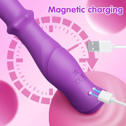 Women's Thrusting Swing Vibrator G Spot Dildo Anal Vaginal Stimulator with Sliding Vibration Adult Sex Toy