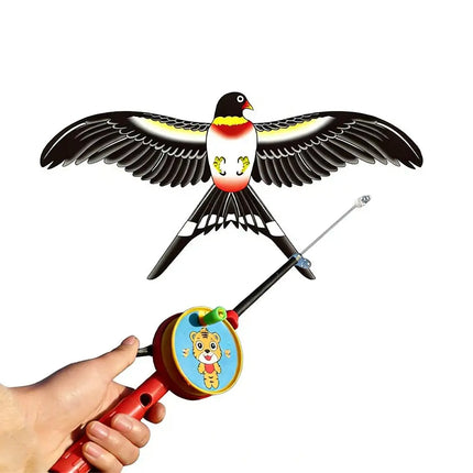 35cm Fishing Rod Kite Toys For Kids Vivid Butterfly Swallow Parrot Easy To Fly Goldfish Kites Garden Decor Ornament