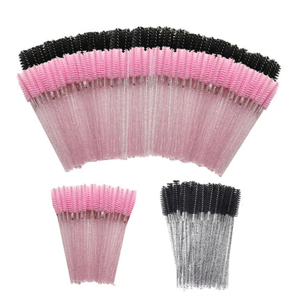 New 100pcs Eyelash Extensions Brush Microbrush for Eyelashes Spoolie Brushes Eyebrow Comb Brushes Makeup Cosmetic Tools HZS24