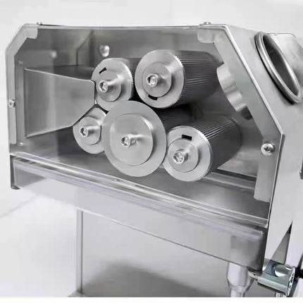 5 Rolls Stainless Steel Automatic Commercial Sugarcane Press Machine, 90%High-Yield Juicer, 0.75kw, Compatible with 220v/110v